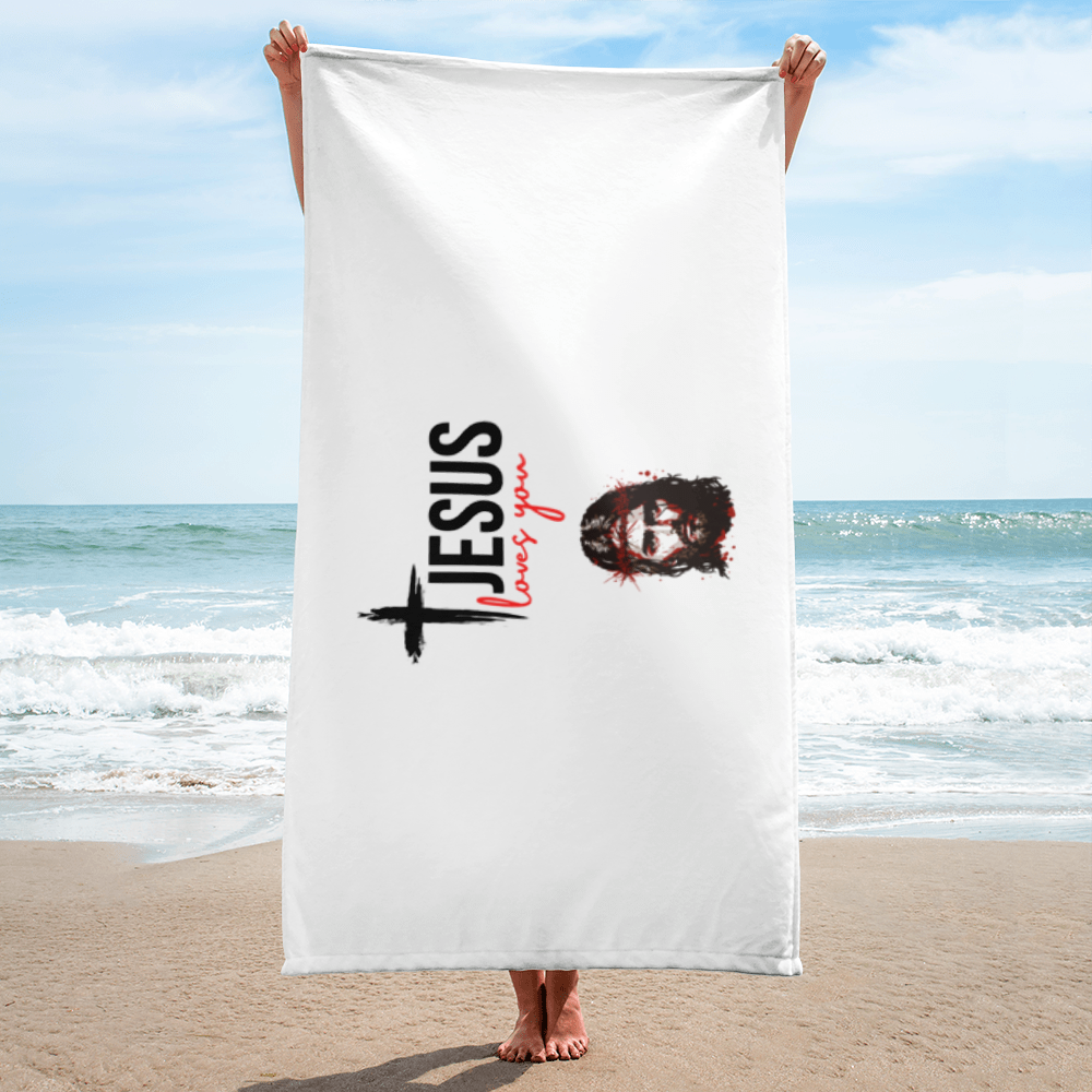 Badehandtuch "Jesus loves you"