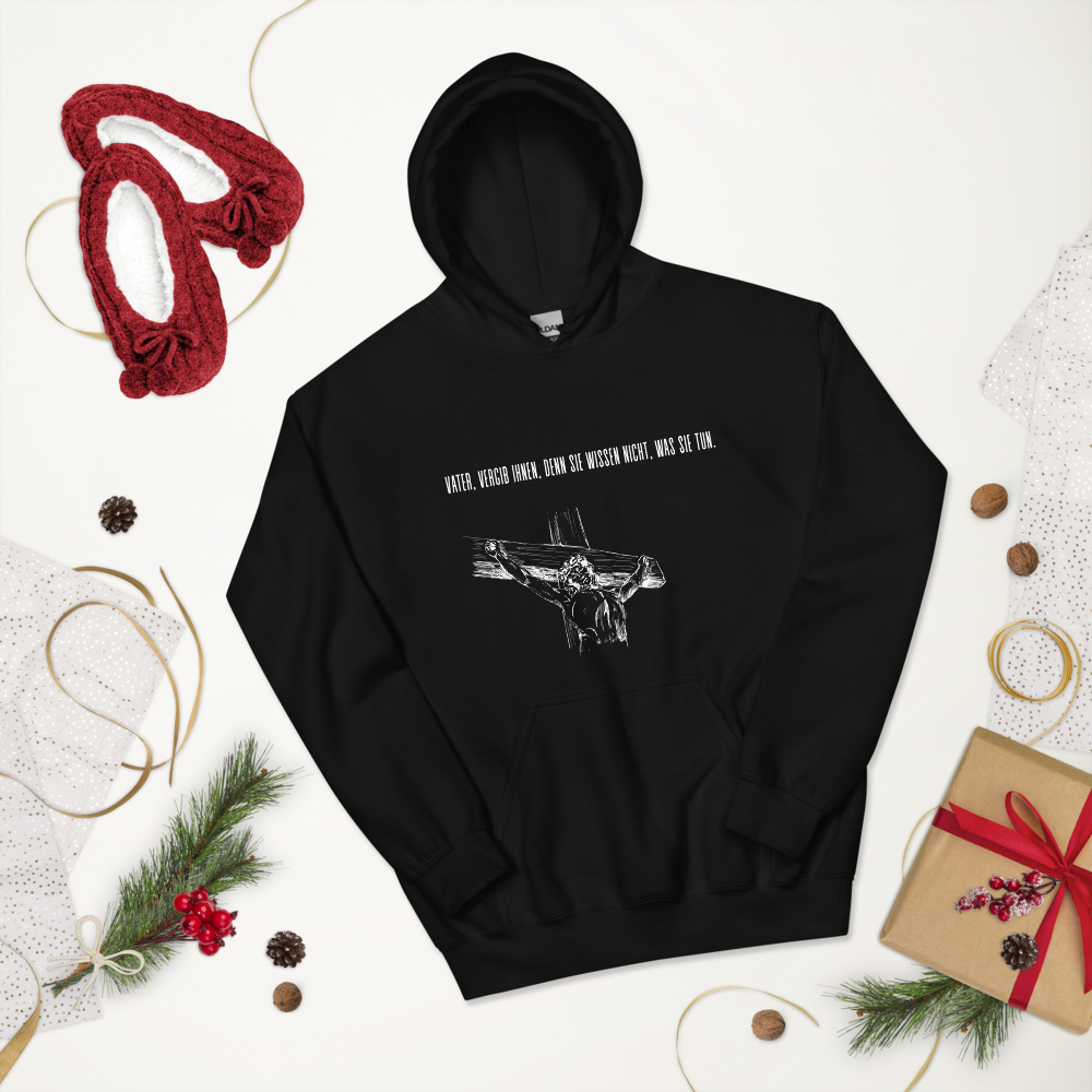 Unisex-Kapuzenpullover "Vater vergib Ihnen"