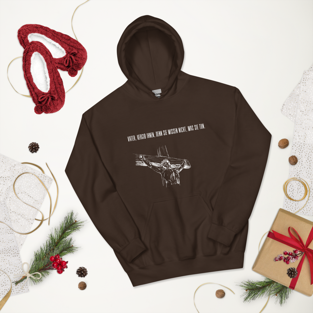 Unisex-Kapuzenpullover "Vater vergib Ihnen"