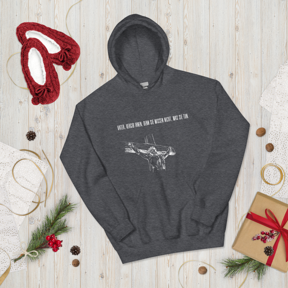 Unisex-Kapuzenpullover "Vater vergib Ihnen"