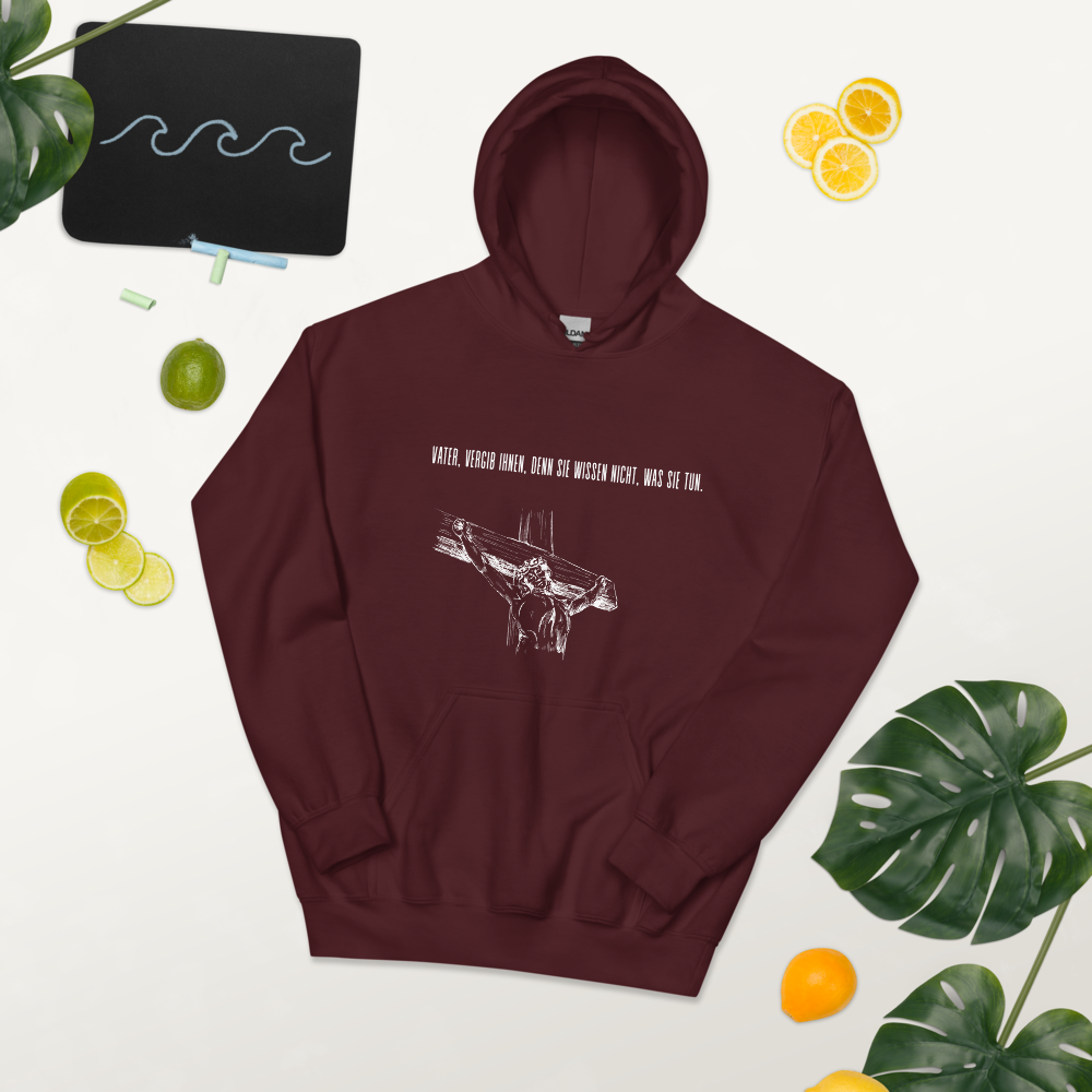 Unisex-Kapuzenpullover "Vater vergib Ihnen"