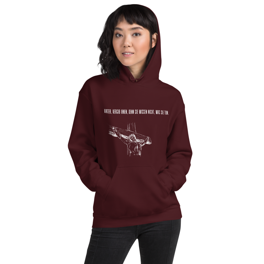 Unisex-Kapuzenpullover "Vater vergib Ihnen"
