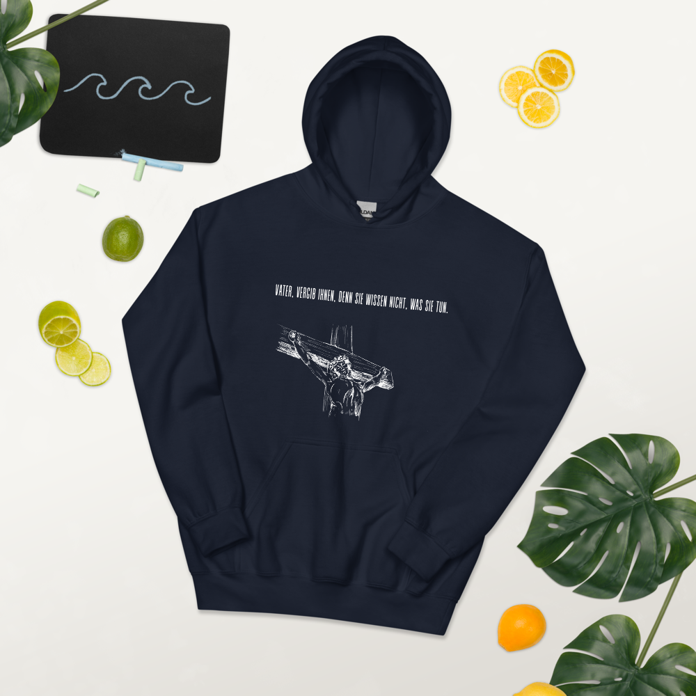 Unisex-Kapuzenpullover "Vater vergib Ihnen"
